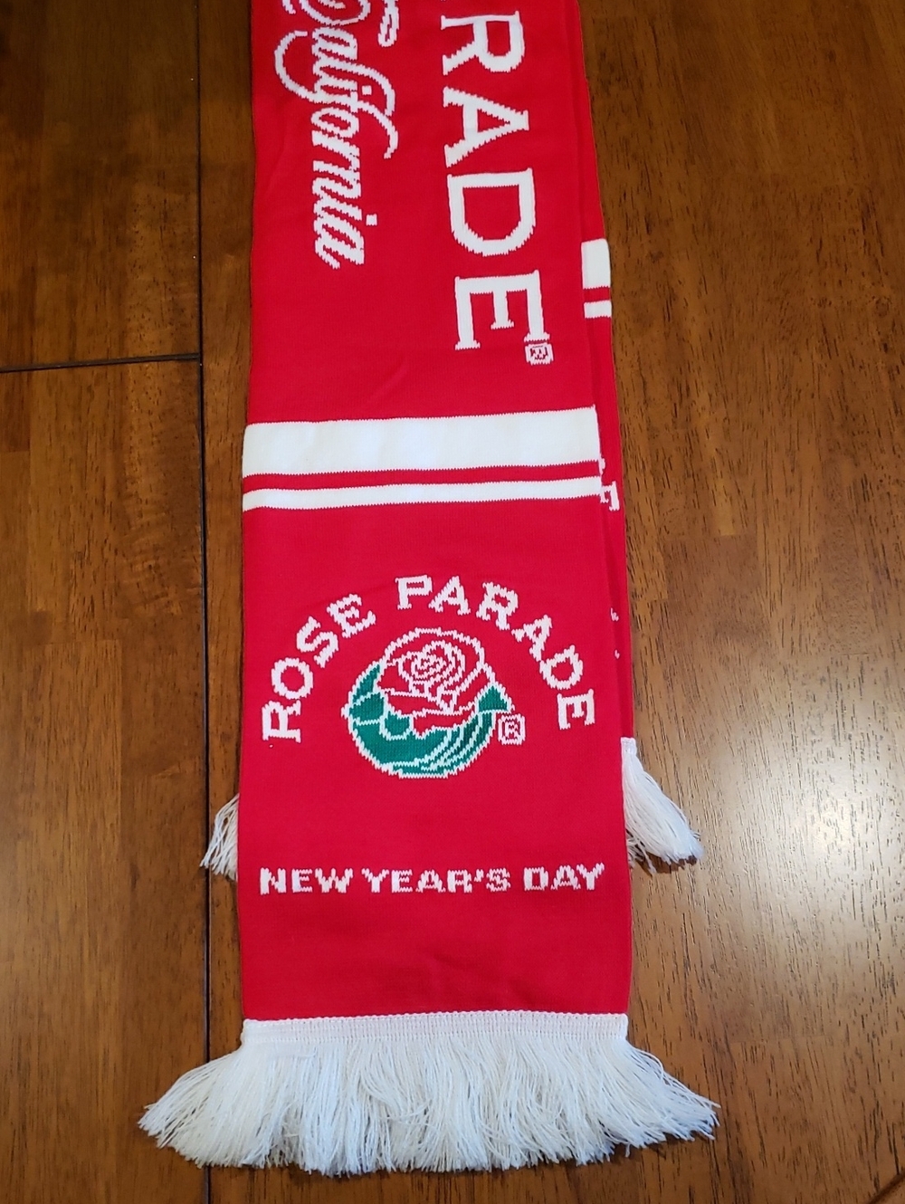 Rose Parade New Year's Day Red & White Scarf